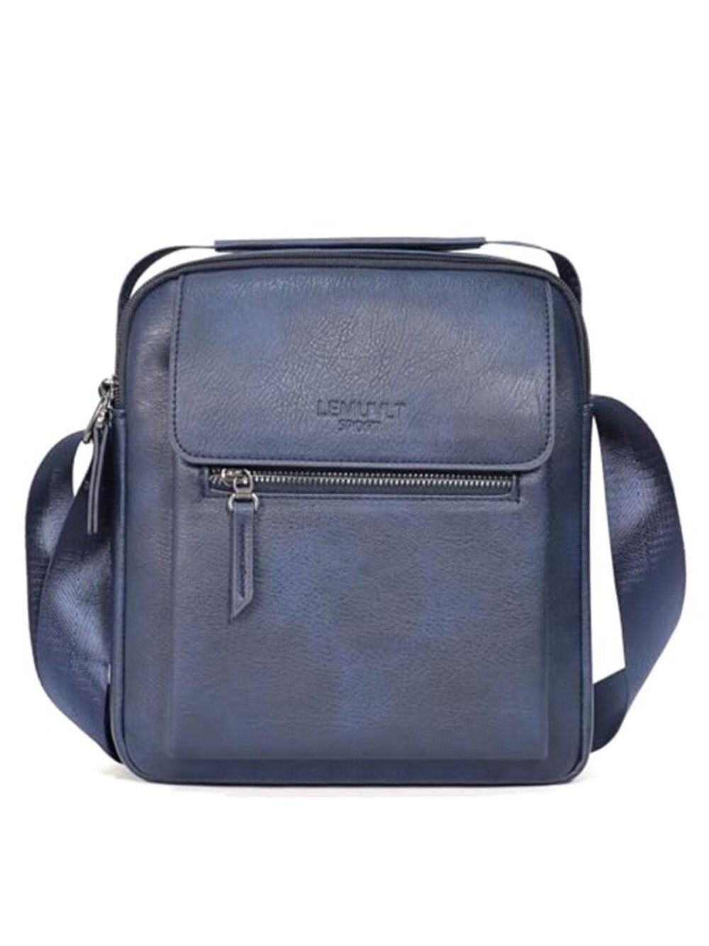 Mens PU Leather Messenger Bag Small Crossbody Shoulder Sling Travel Bag Zipper